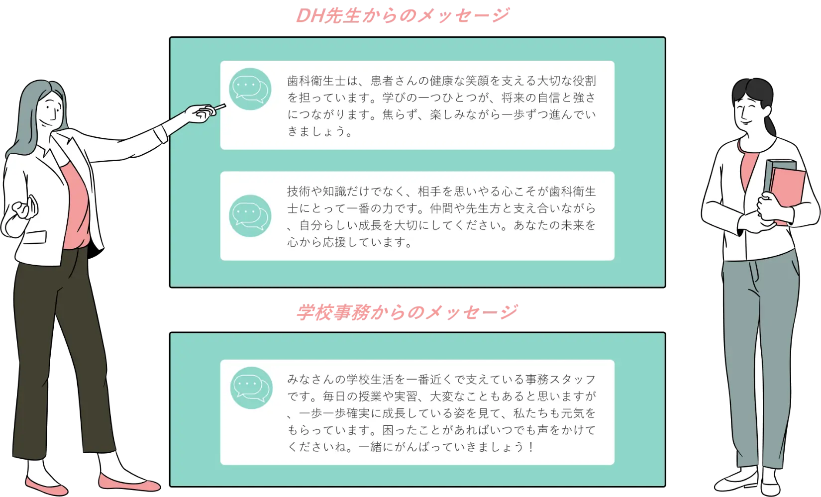 DH先生、学校事務からのメッセージ